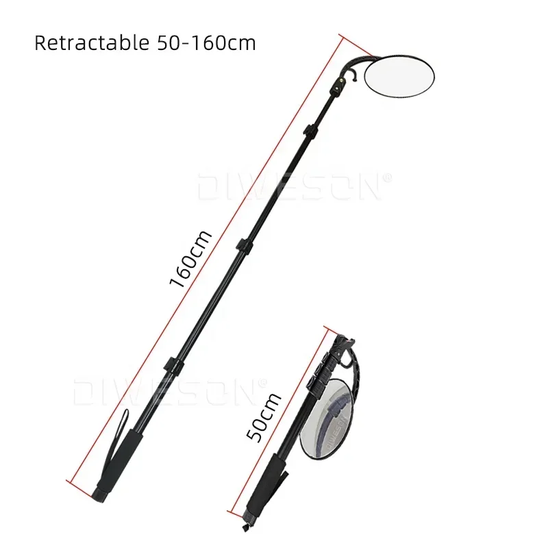 Highly effective under vehicle inspection mirror kit telescopic search mirror