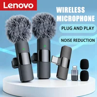 Lenovo Mini micrófono Lavalier inalámbrico portátil para transmisión en vivo, juegos, grabación de Audio y vídeo, iPhone y Android