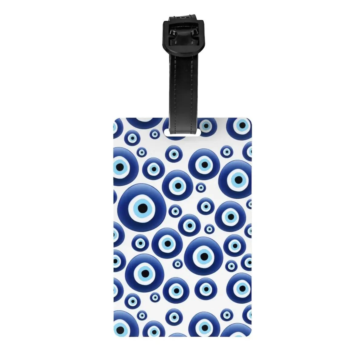 Custom Mediterranean Evil Eye Protection Luggage Tag Custom Turkish Tribes Amulet Baggage Tags Privacy Cover ID Label