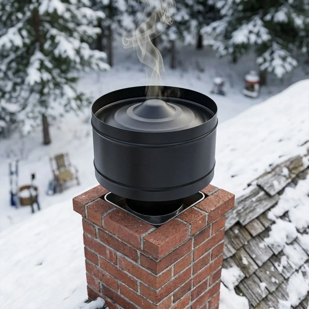 For Winter Heating Seasons Stainless Steel Chimney Cap Anti-rust Flue Cover Chimney Cap 304 Grade Metal Construction