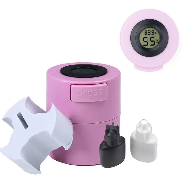 Wimpern Kleber Lagerung Tank Container Mit Thermometer Carbon Versiegelt Auslaufsicher Wimpern Verlängerung Kleber Ständer Lagerung Jar Werkzeug