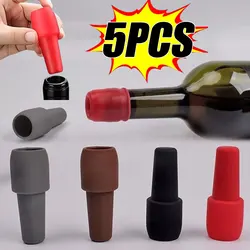 Silicone Wine Stoppers Beverage Bottle Sealer Reusable Sparkling Wine Bottle Stopper Keeping Wine Champagne Fresh Kitchen Tools