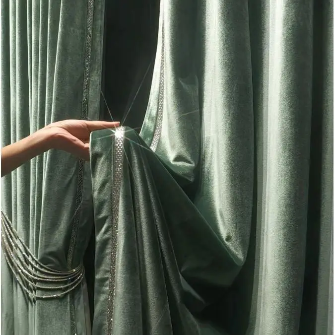 Custom Size Light Luxury Curtains Bedroom Blackout High-end Living Room Italian Living Room High-end Imported Velvet