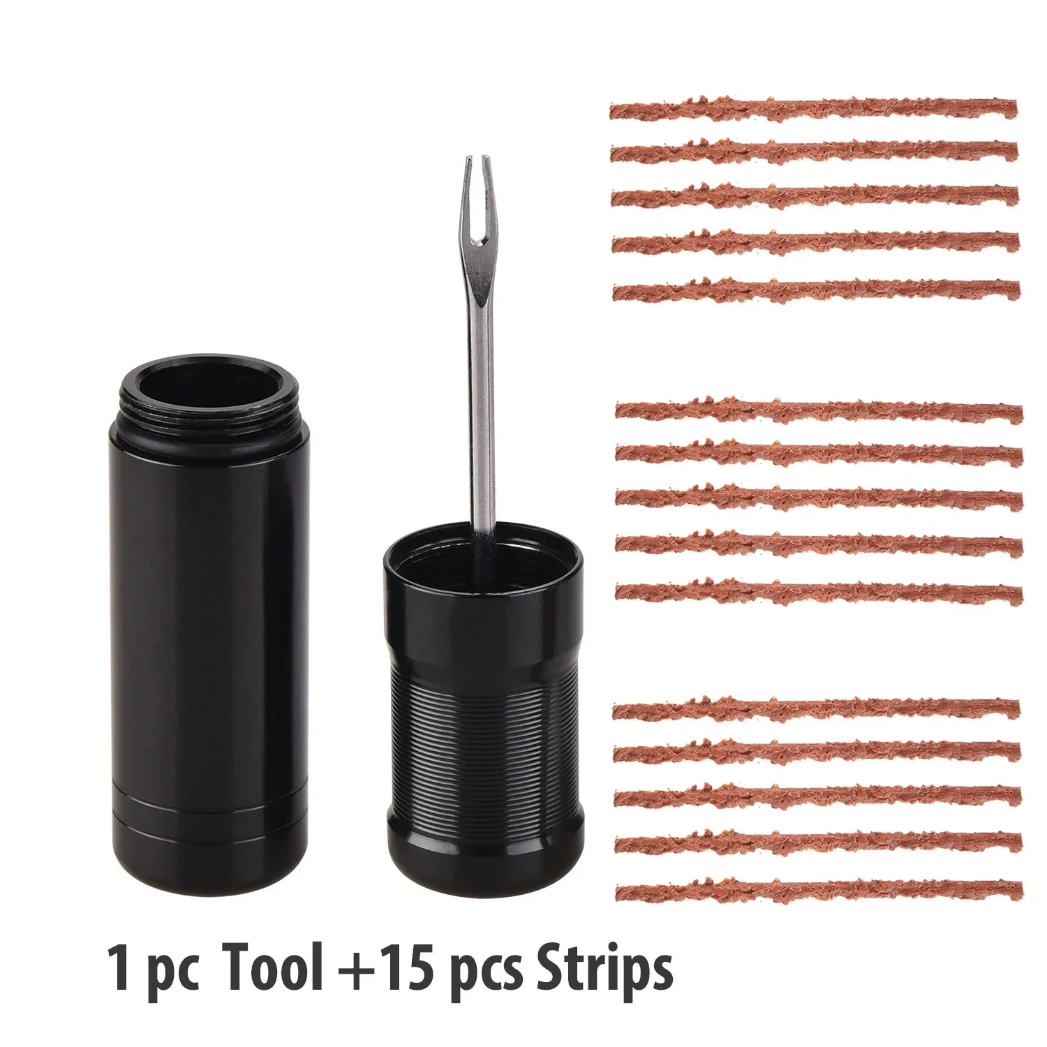Tubeless bandenreparatieset voor race- en MTB-fietsen - rubberen plugstopper, spekstrips en insteekgereedschap voor lekbevestigingen
