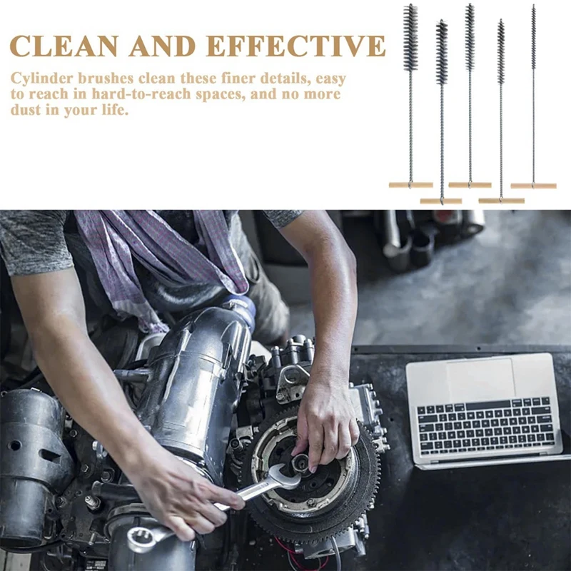 

UNSAI Drill Hole Brush Set 8/12/16/20/25mm Cleaning Brush Stainless Steel Hole Brushes Cleaning Brush for Hammer Drills