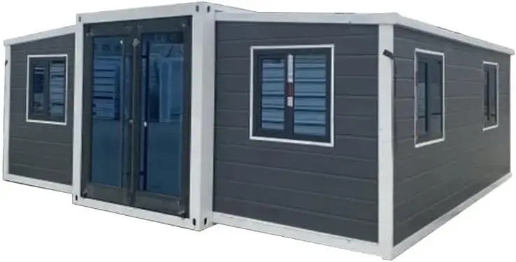 

3 Bedroom Tiny Home, 40FT Portable Prefab Container House, Full Bath and Kitchen, Easy Assembly, Gray, HK07112003