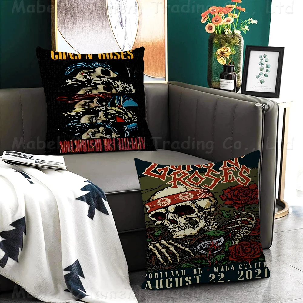 Music Band G-Guns N Roses Pillow Cover For Bedroom Room And Living Room Sofa Decorative Cushion Cover