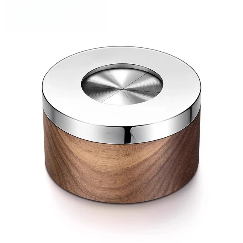 

Stainless steel rotating ashtray light luxury high-end atmosphere creative home living room with cover anti-ash fly