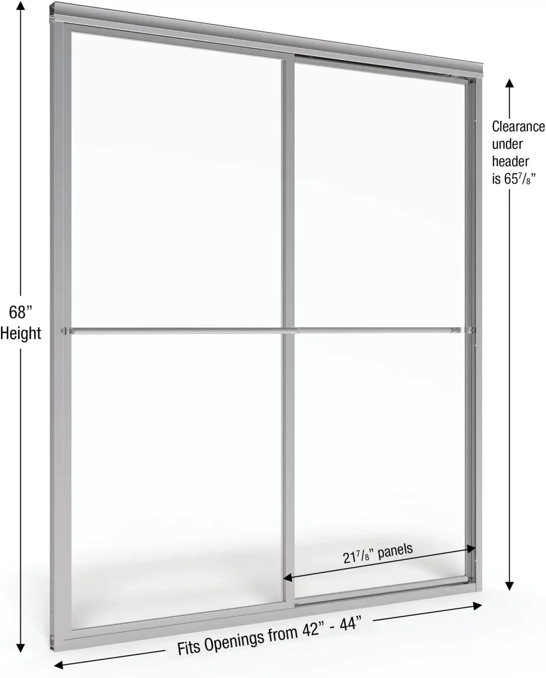 Deluxe Framed Sliding Shower Door Fits 42 To 44 Inch Opening Obscure Glass Silver Finish Silver Finish Obscure Glass