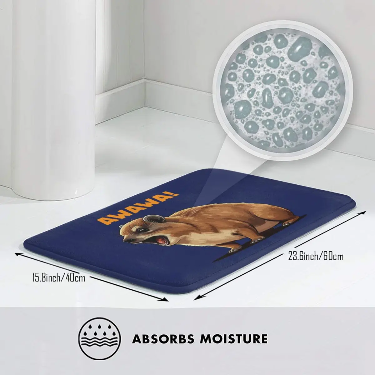Rock Hyrax Lover Awawa Groundhog Dassi Non-slip Doormat Floor Mat Carpet Rug for Entrance Home Bathroom Living room Footpad Mats