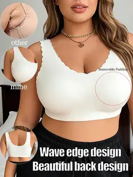 Plus Size Seamless Workout Tops Push Up Bra