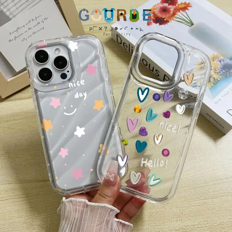 

Gourde Cute Star Love Heart Patterns Phone Case for Iphone 16 15 14 12 13 11 Pro Max Ip 7 8 Plus Iphon X Xs Xr Xs Max