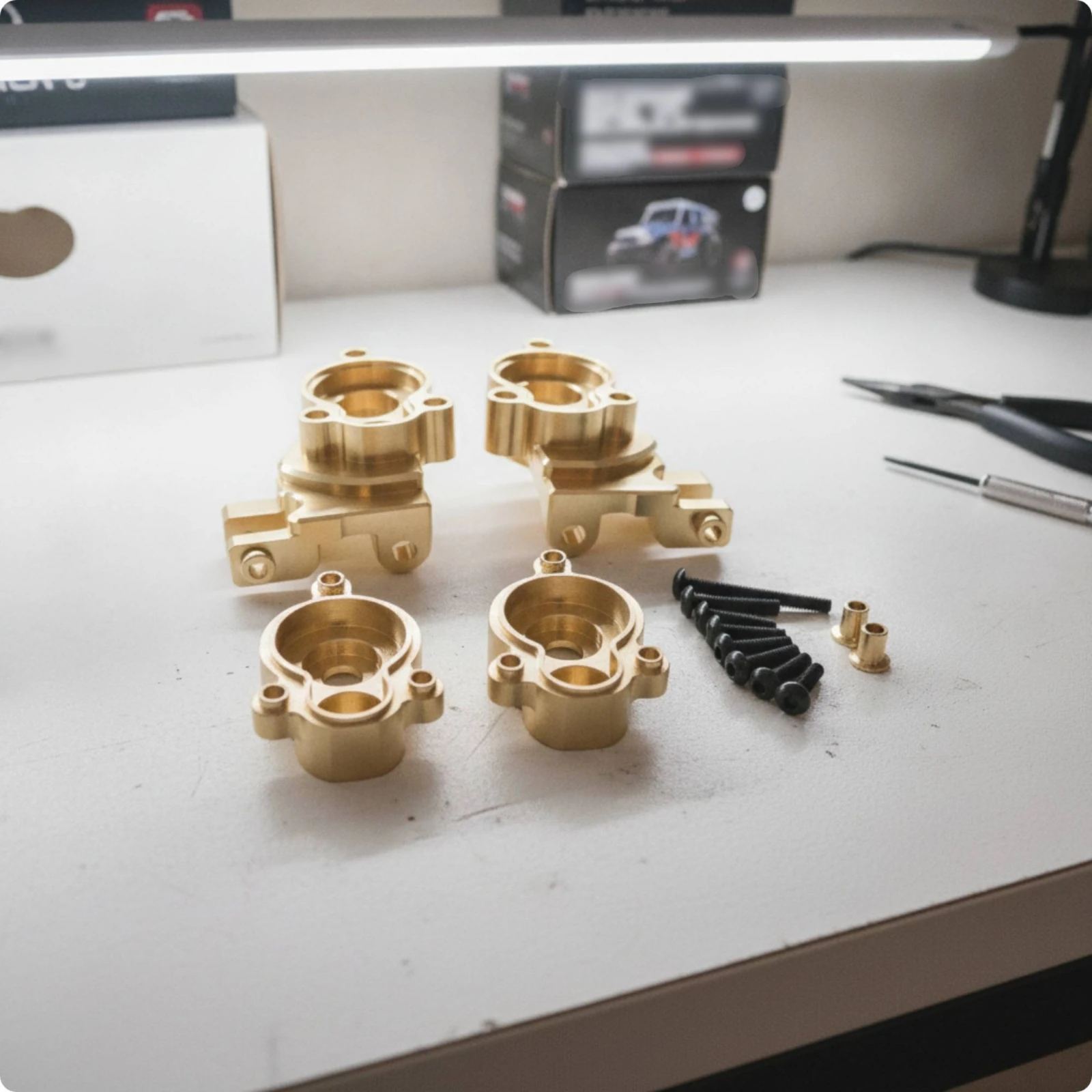 Steering Cup with Gear Cover Brass RC Car Steering Cover Stable Shiny for Hobbyists, off-Road Driving