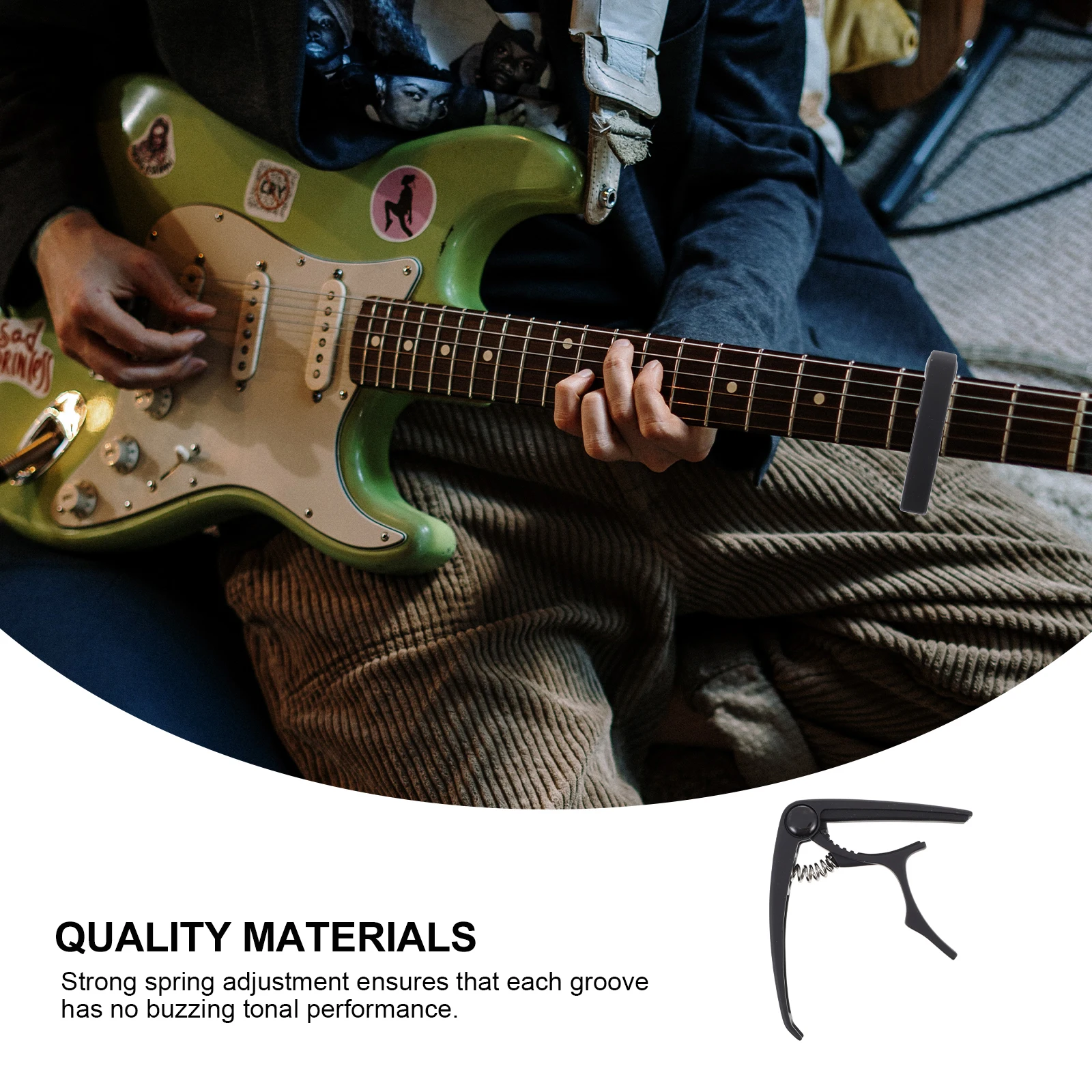 

Zinc Alloy Guitar Capo for Electric Acoustic Guitar Ukulele Banjo M Durable Practical Change Tone Tool Clamp Black Simple