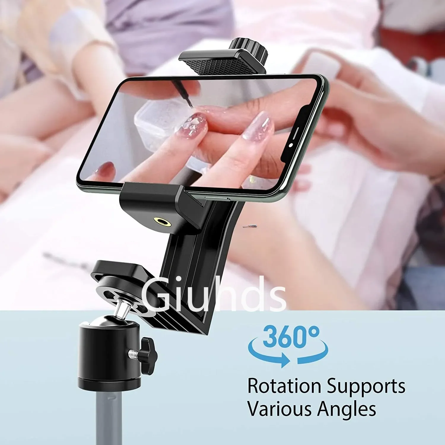 Universal Tripod Mount CellPhone Holder Clip Stand 1/4 Screw Ball Head Adapter For Selfie Stick Xiaomi 360 Rotate Camera Bracket