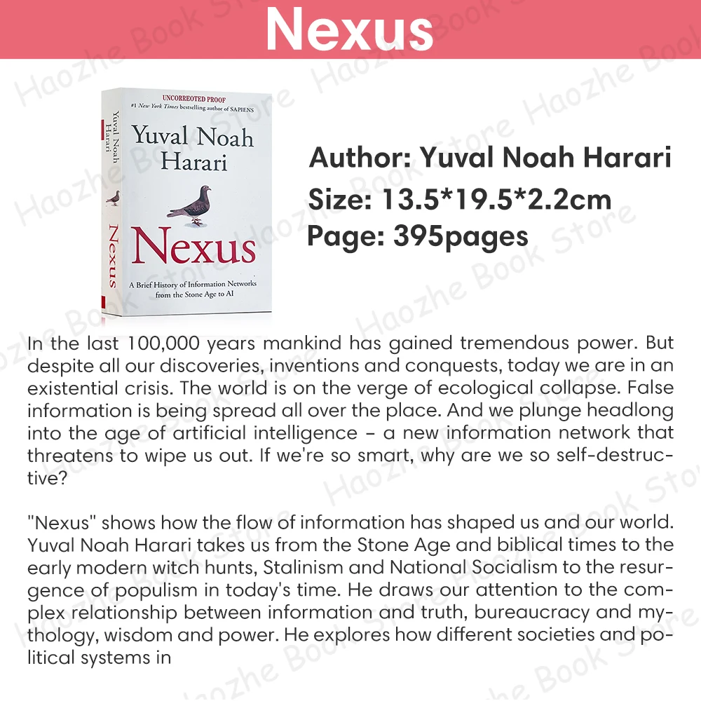 Nexus: A Brief History of Information Networks from the Stone Age to AI, Computer Science English Book Paperback