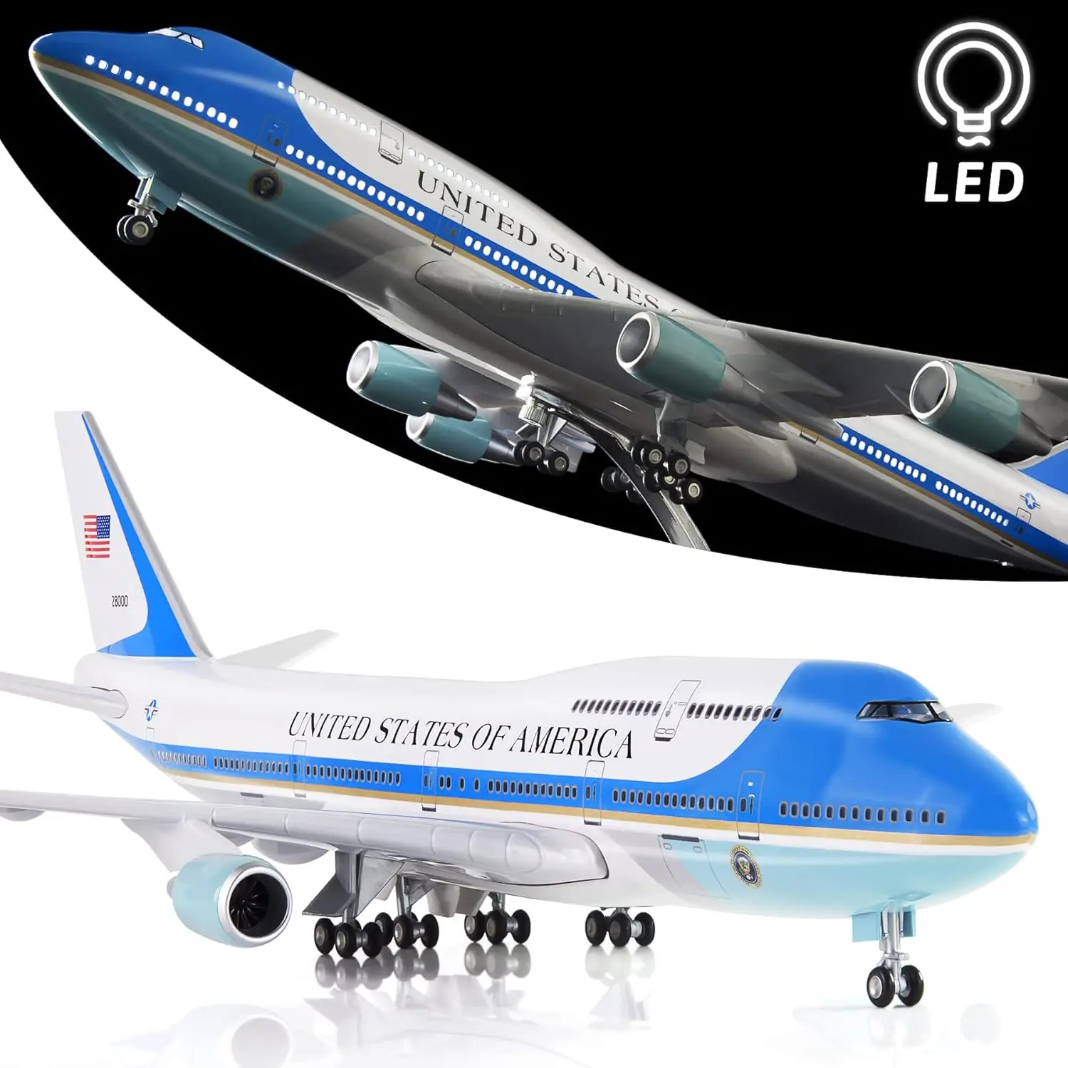 

1:130 Scale Large Model Airplane Air Force One B747 Plane Models Die-cast Airplanes for Collection or Gift