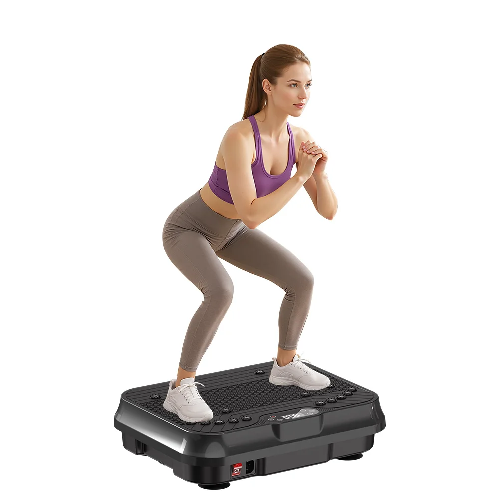 Vibration Plate Exercise Machine for Lymphatic Drainage,Power Vibrate Stand Shake Board 120kg Capacity Whole Body Workout Waver