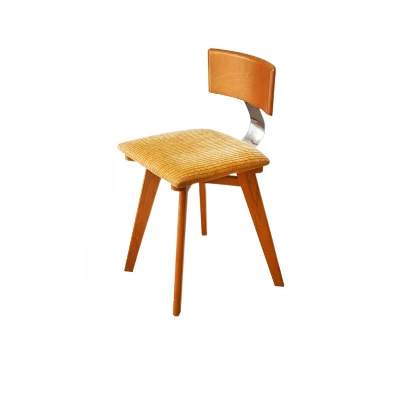 

Medieval designer dining chair, household small apartment light luxury solid wood back chair