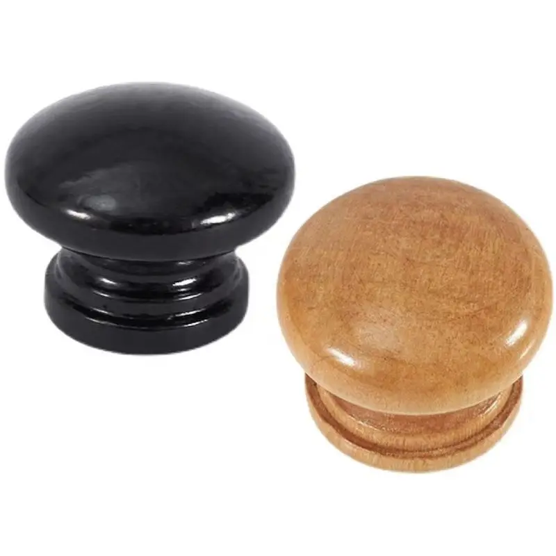 

10PCS Furniture Handle Wooden Cabinet Door Handle Drawer Round Solid Wood Single Hole Handle Cabinet Drawer Knob Mushroom Hanger