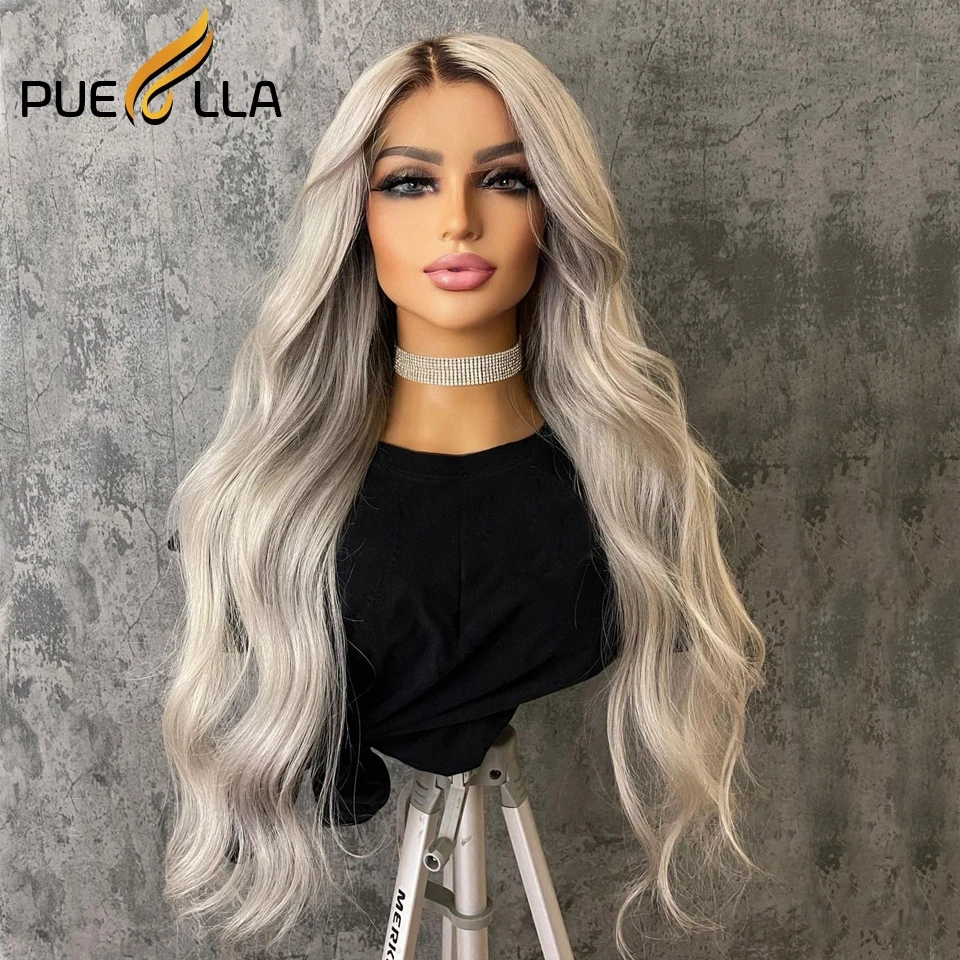 Körper Welle 13x6 Spitze Frontal Perücke Ombre Asche blond Echthaar Perücken für Frauen brasilia nische Perücke 100% 13x4 Echthaar Spitze Front Perücken