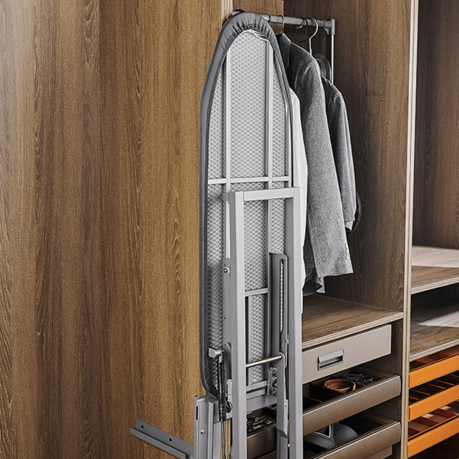 Wall-Mounted Ironing Board Heat-Resistant Foldaway Ironing Board Household Tool Foldable Space Saving for Bedroom