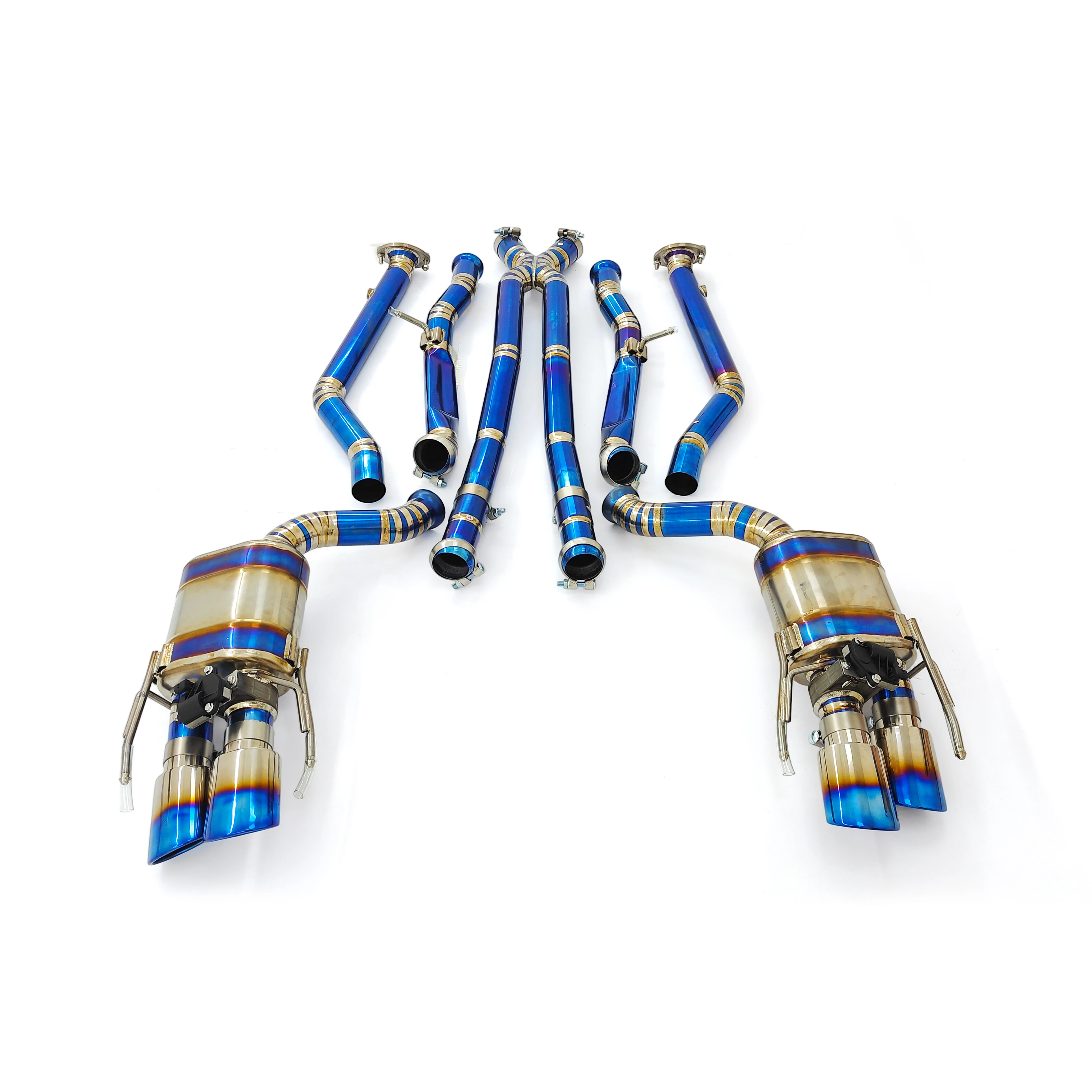 Perfect Fitment  Titanium Exhaust For Lexus RCF 5.0L RC F Valvetronic Muffler Titanium Valved Catback With Exhaust Tips