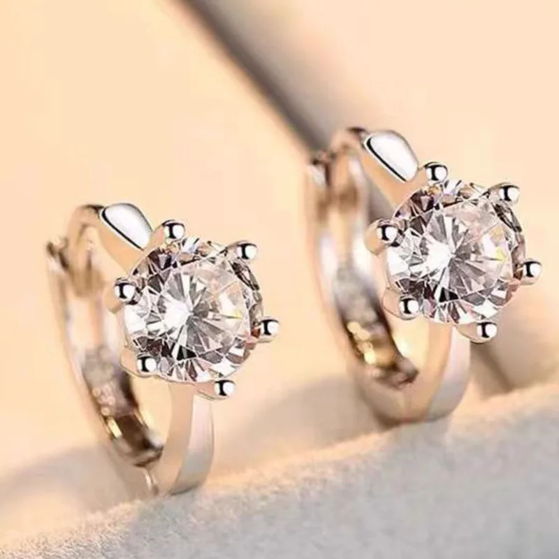 

BR 6.5mm Classic Style Earrings with High-End Fashion Hoop, D VVS1 Grade Premium Moissanite Jewelr