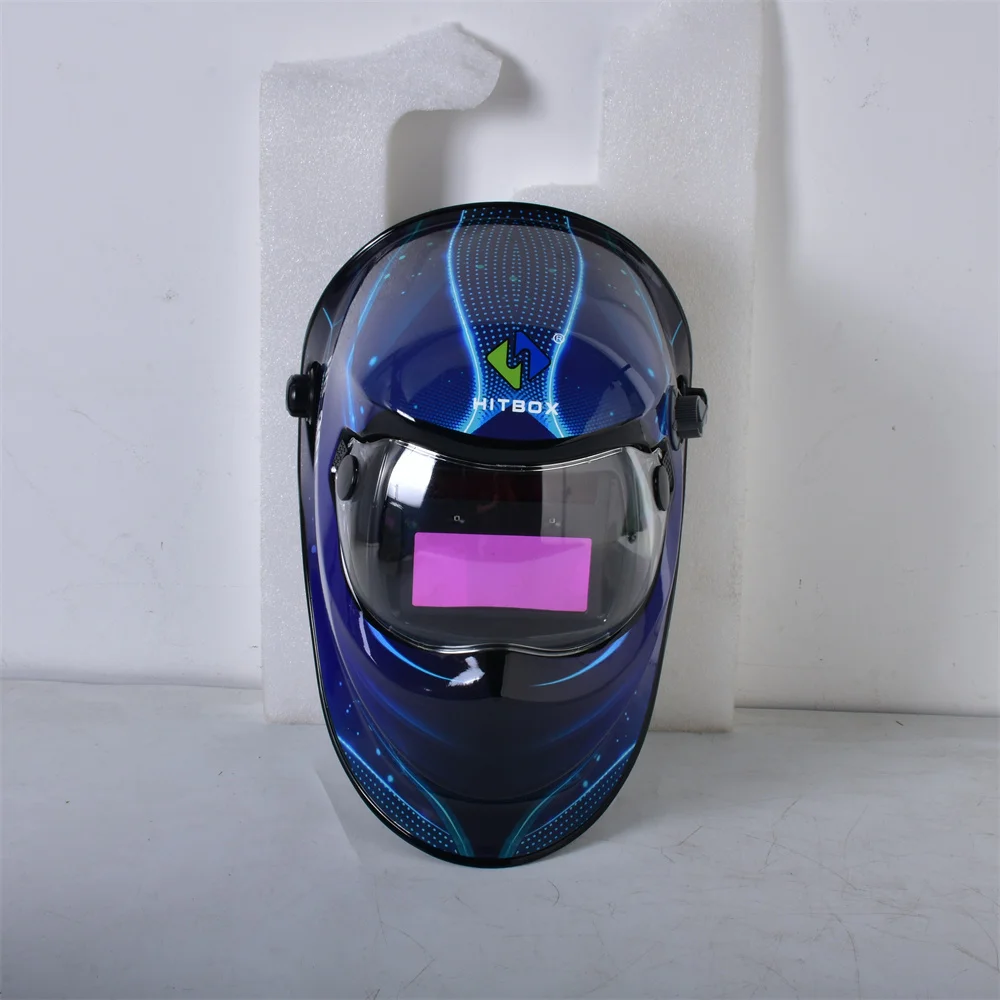 HITBOX Welding Helmet ​Auto Darkening - Large Viewing Screen True Color Hood Solar Lithium DIN4/5-9/9-13 1/1/1/2
