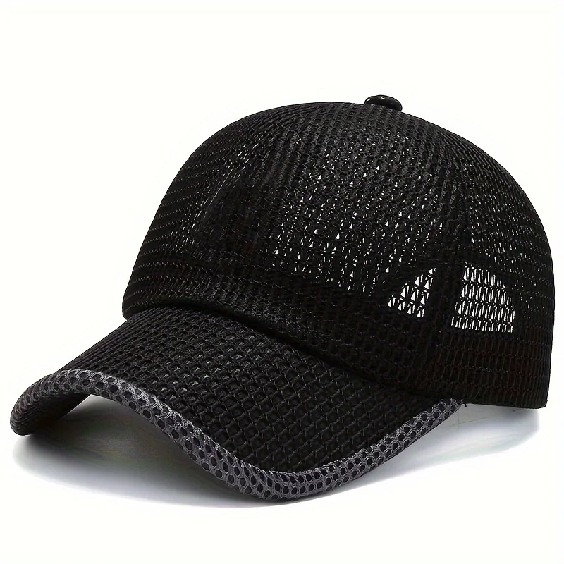 Quick-Dry Unisex Mesh Trucker Cap - Adjustable, Lightweight & Breathable - Ideal for Outdoor Sports, Running, Hiking, Jogging