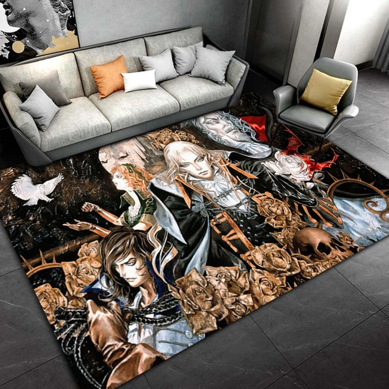 15 Sizes C-Castlevania Pattern Rug for Bedroom Living Room Anime Carpets for Girl Room Floor Mat Home Decor Non-Slip Rug  rug