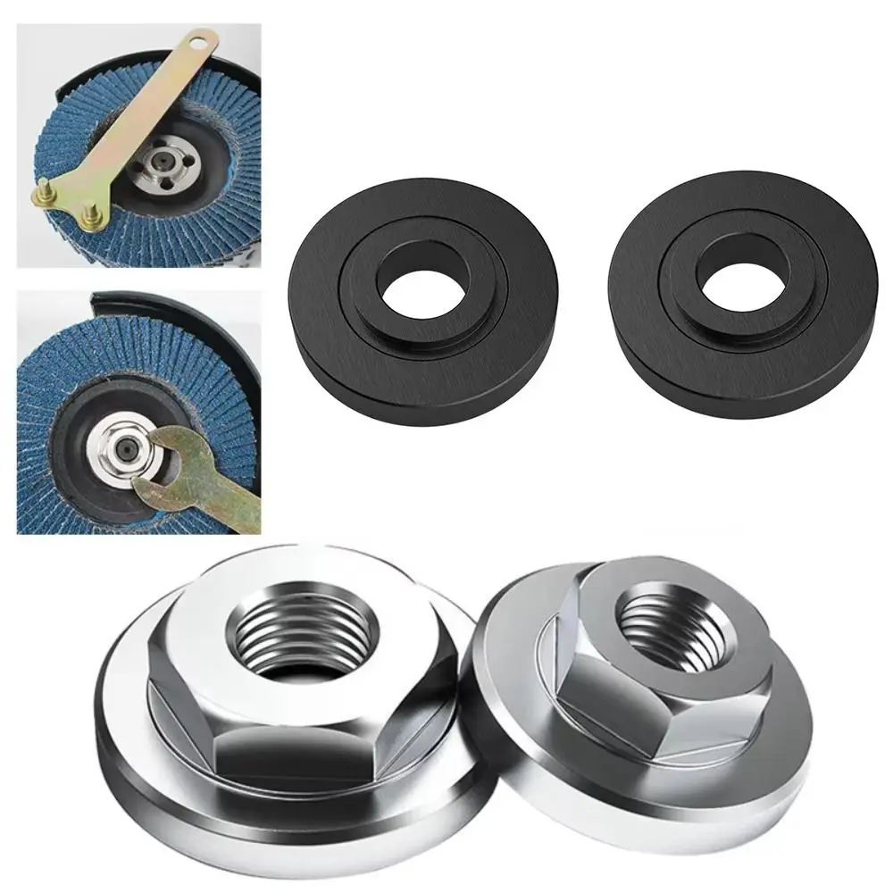 

Sturdy Angle Grinder Pressure Plate Quick Change Locking Hexagon Flange Nut Anti-wear Anti-rust Inner Outer Flange Nut Set