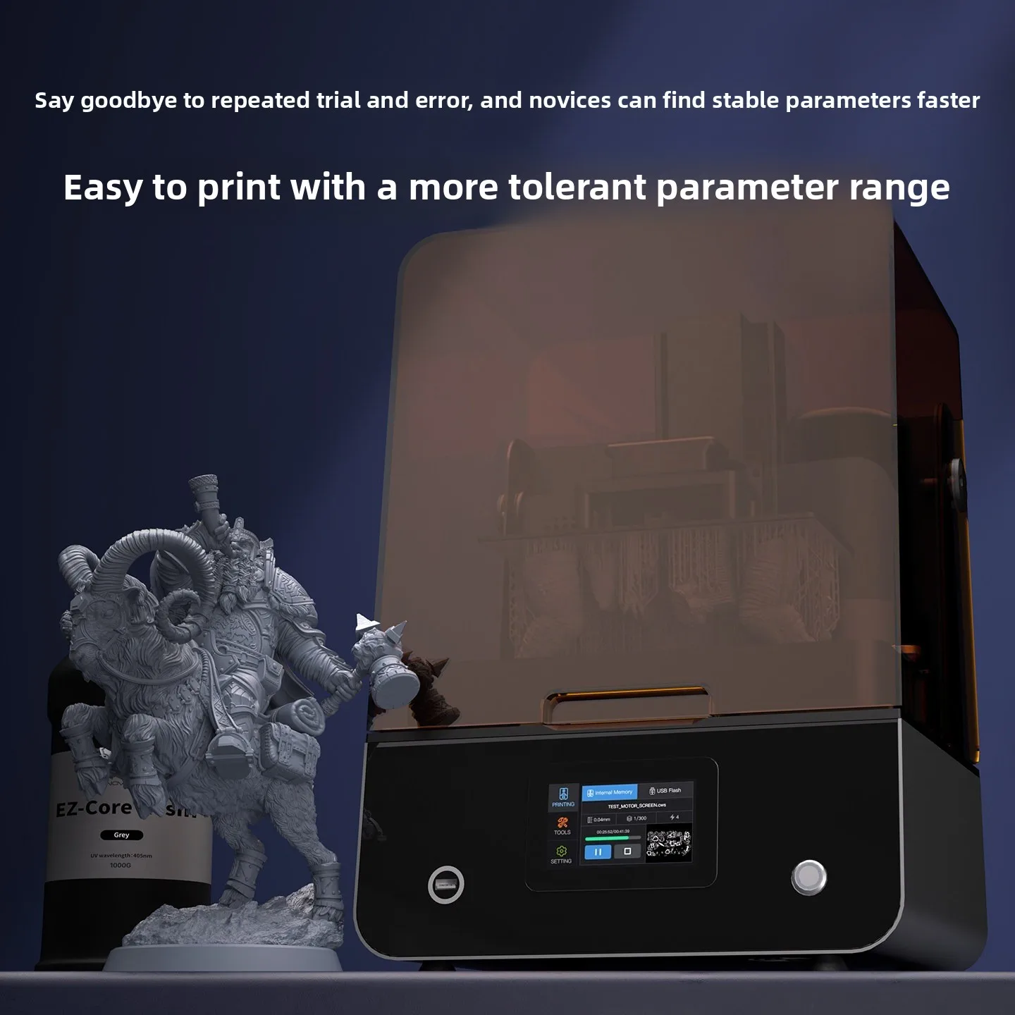 8K High‑Toughness Photopolymer Resin Low Odor Upgraded Light Curing Consumable Compatible with 405nm 3D LCD Printers
