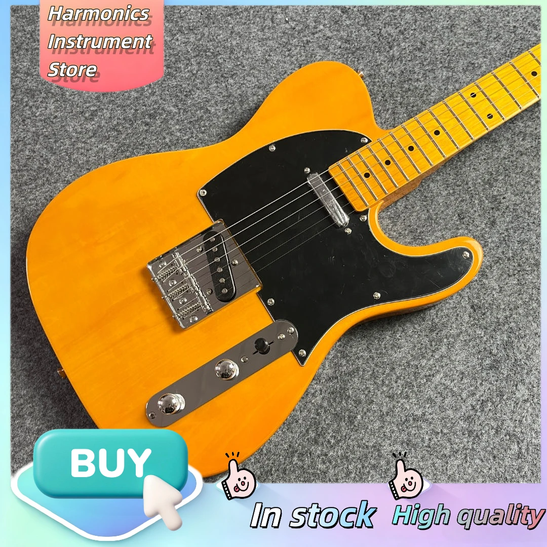 TELEQ Style Electric Guitar Orange Poplar Body Maple Fretboard Single Coil Large Pickguard Exquisitely Crafted Beginner