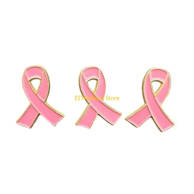 Pink Ribbon Brooch Pin: Breast Cancer Awareness