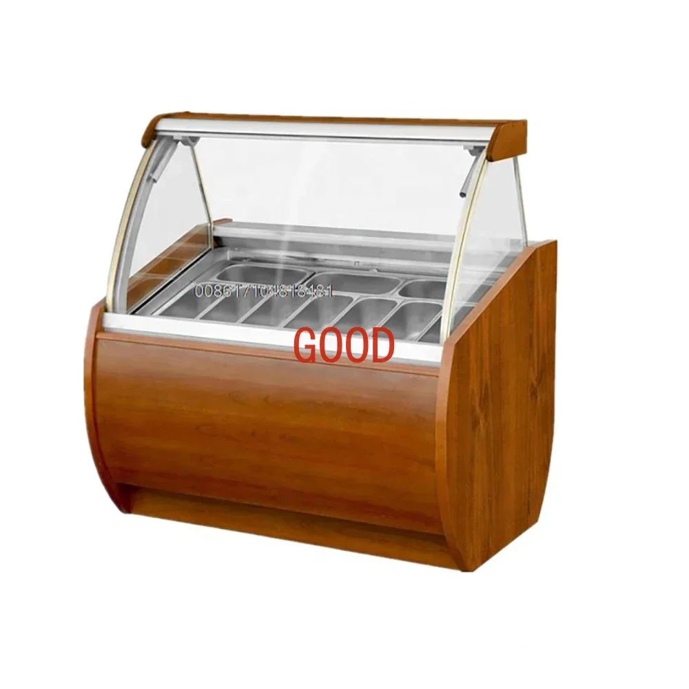 

10 Pans Auto Defrosting Cheap Ice Cream Display Freezer Commercial Acrylic Display Fridge Showcase CFR BY SEA