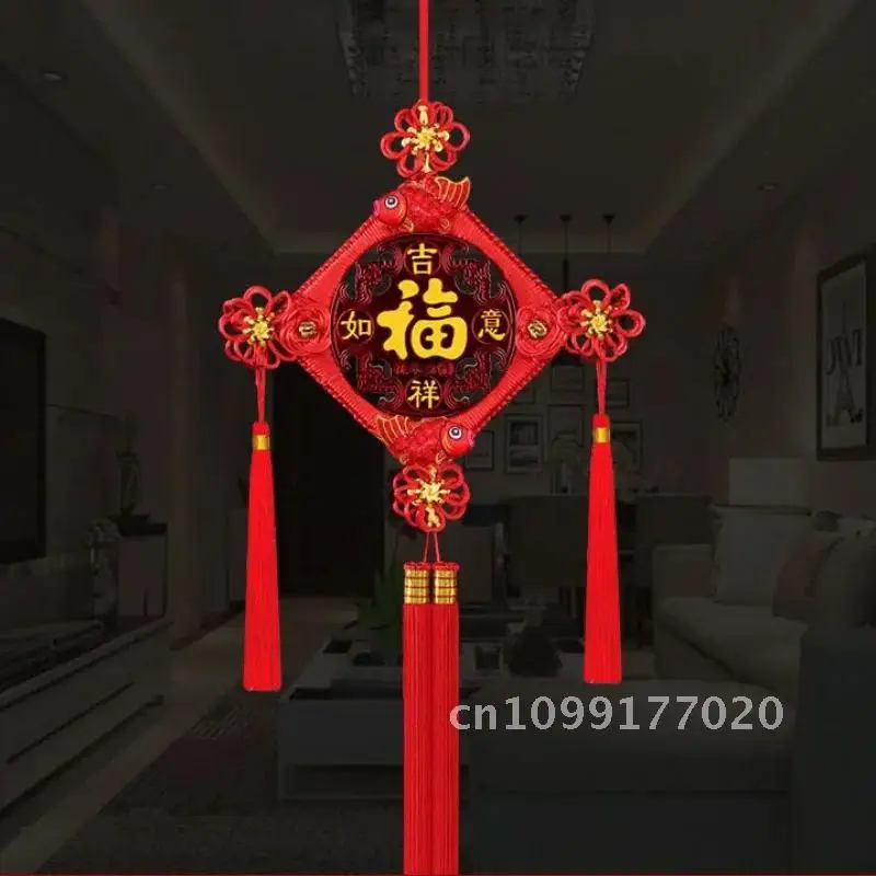 ห้องแบบดั้งเดิมแขวนพู่เครื่องประดับตกแต่งพื้นหลังทีวีผนังสไตล์จี้ติดตั้งเทศกาล Living ฤดูใบไม้ผลิจีน