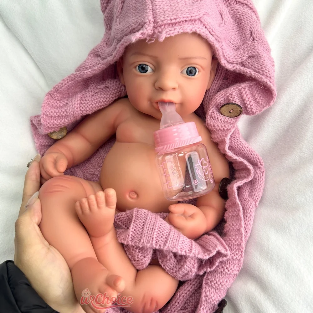مرنة فتح الفم فتاة واقعية السيليكون ولد من جديد طفل 44 سم دمية وزن للتصوير الفوتوغرافي الإبداعي ومشاريع الأفلام