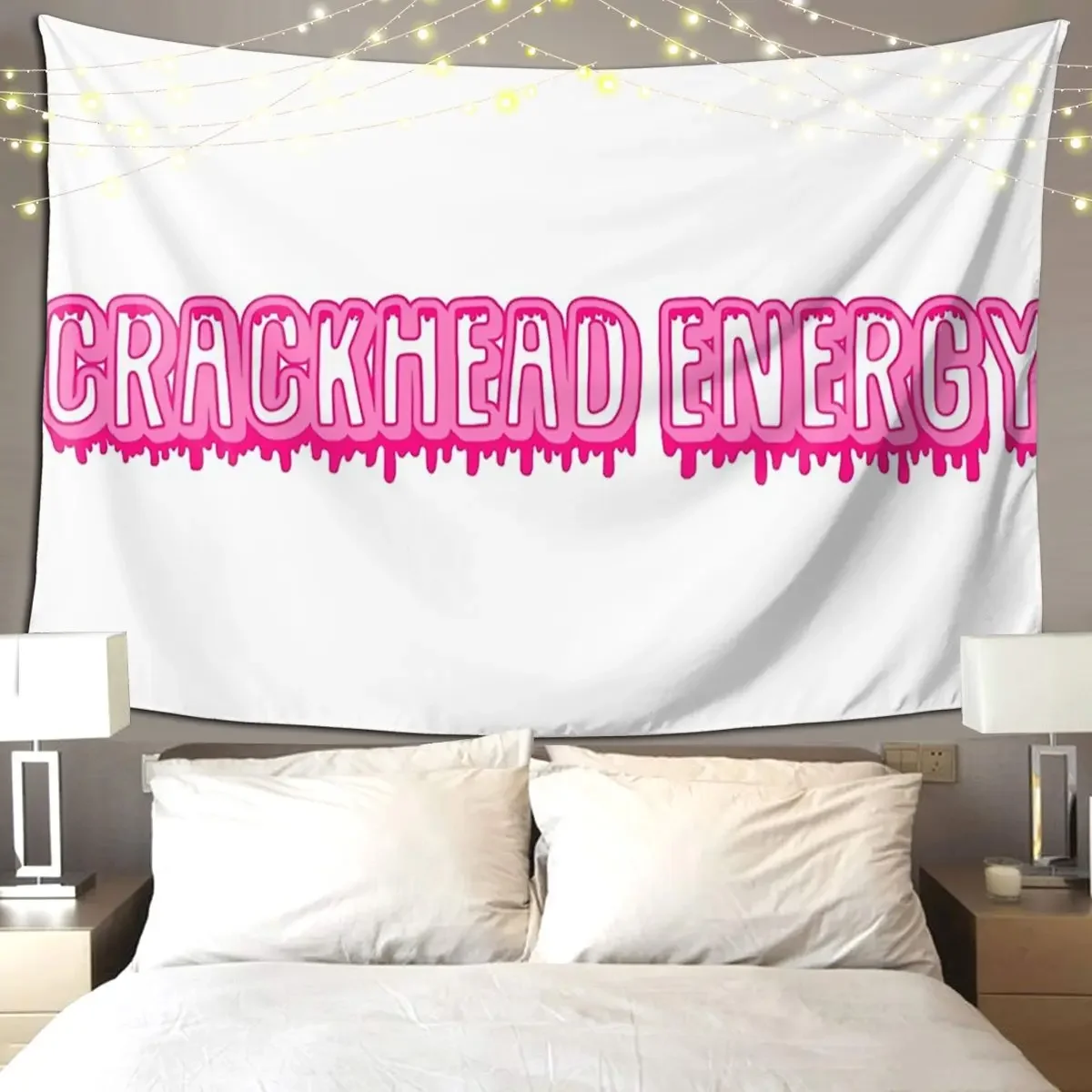 Crackhead Energ Tapestry Hippie Wall Hanging Aesthetic Home Decor Tapestries for Living Room Bedroom Dorm Room