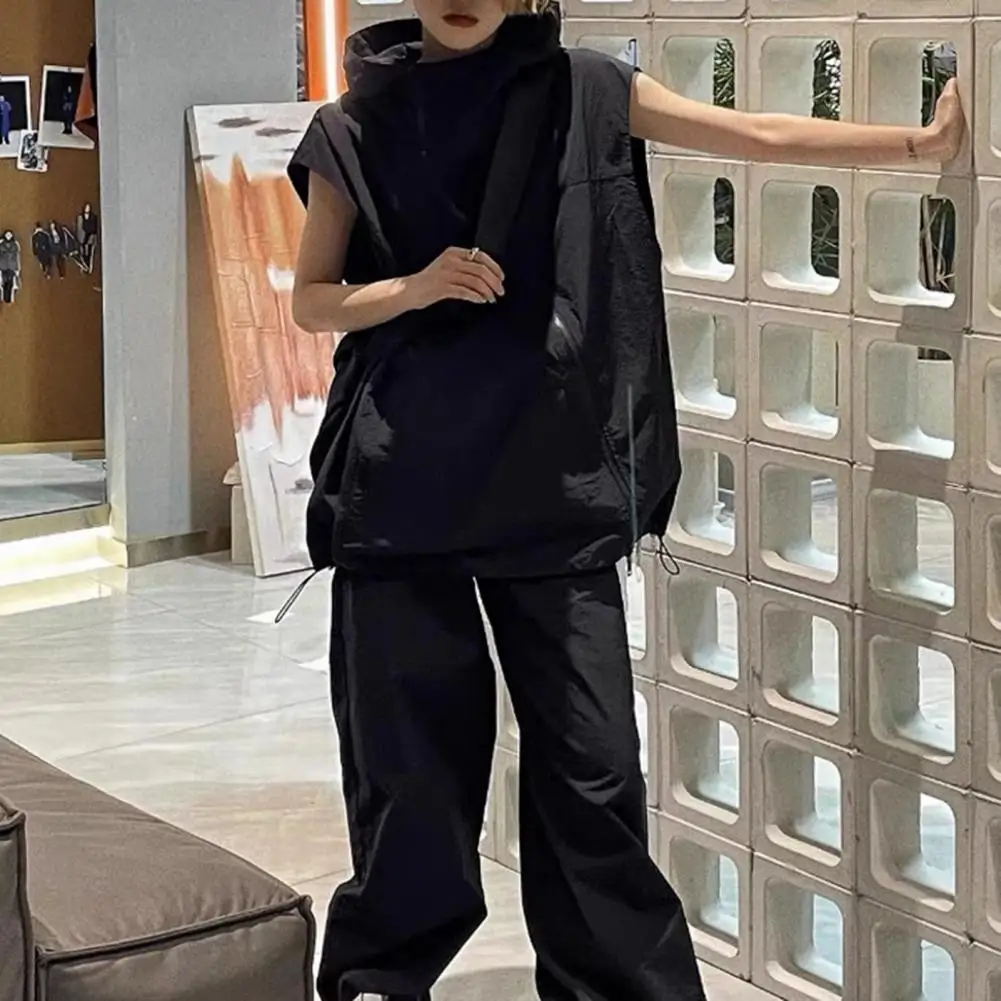 

Casual Zipper Vest Stylish Women's Summer Hooded Vest with Diagonal Zipper Sun Protection Casual Loose Top with for Ladies