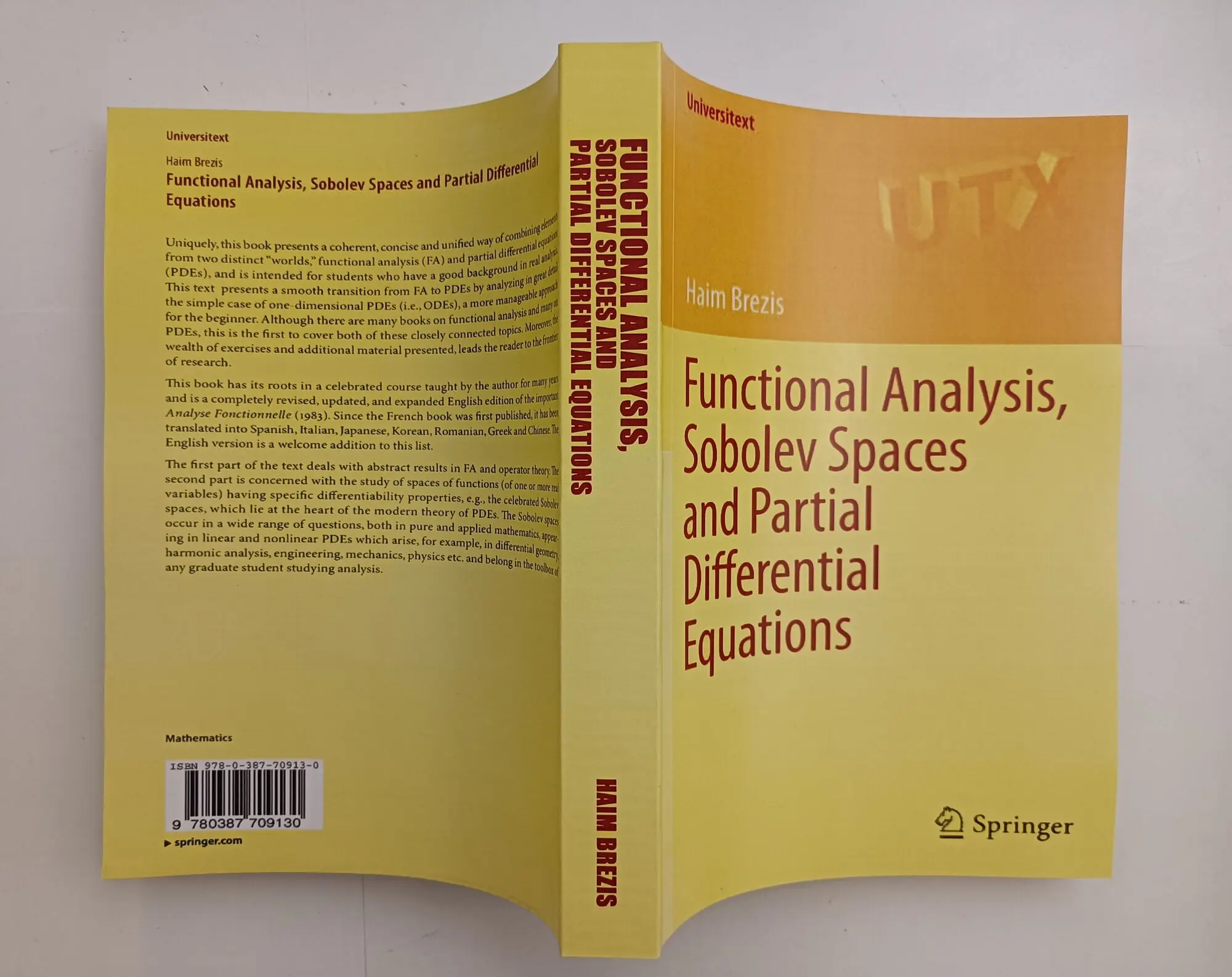 

Functional Analysis, Sobolev Spaces And Partial Differential Eauations