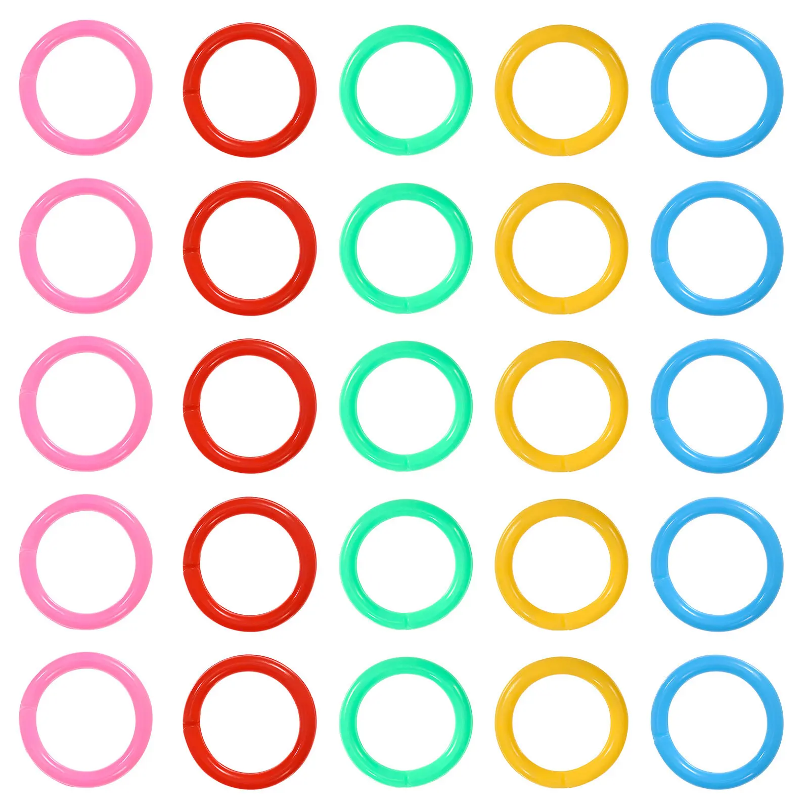 300Pcs Multi-Color Loose Leaf Binder Rings Plastic Flexible Clasps for Flash Card Rings Index Cards Note Organization Study