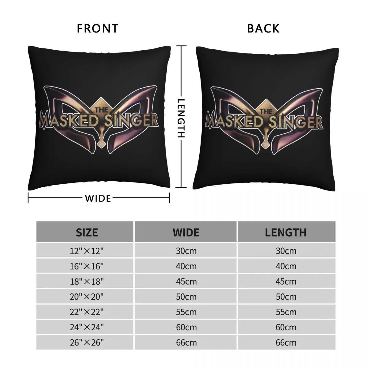 Masked Singer Square Pillowcase Polyester Linen Velvet Creative Zip Decor Throw Pillow Case Bed Cushion Cover Wholesale 18