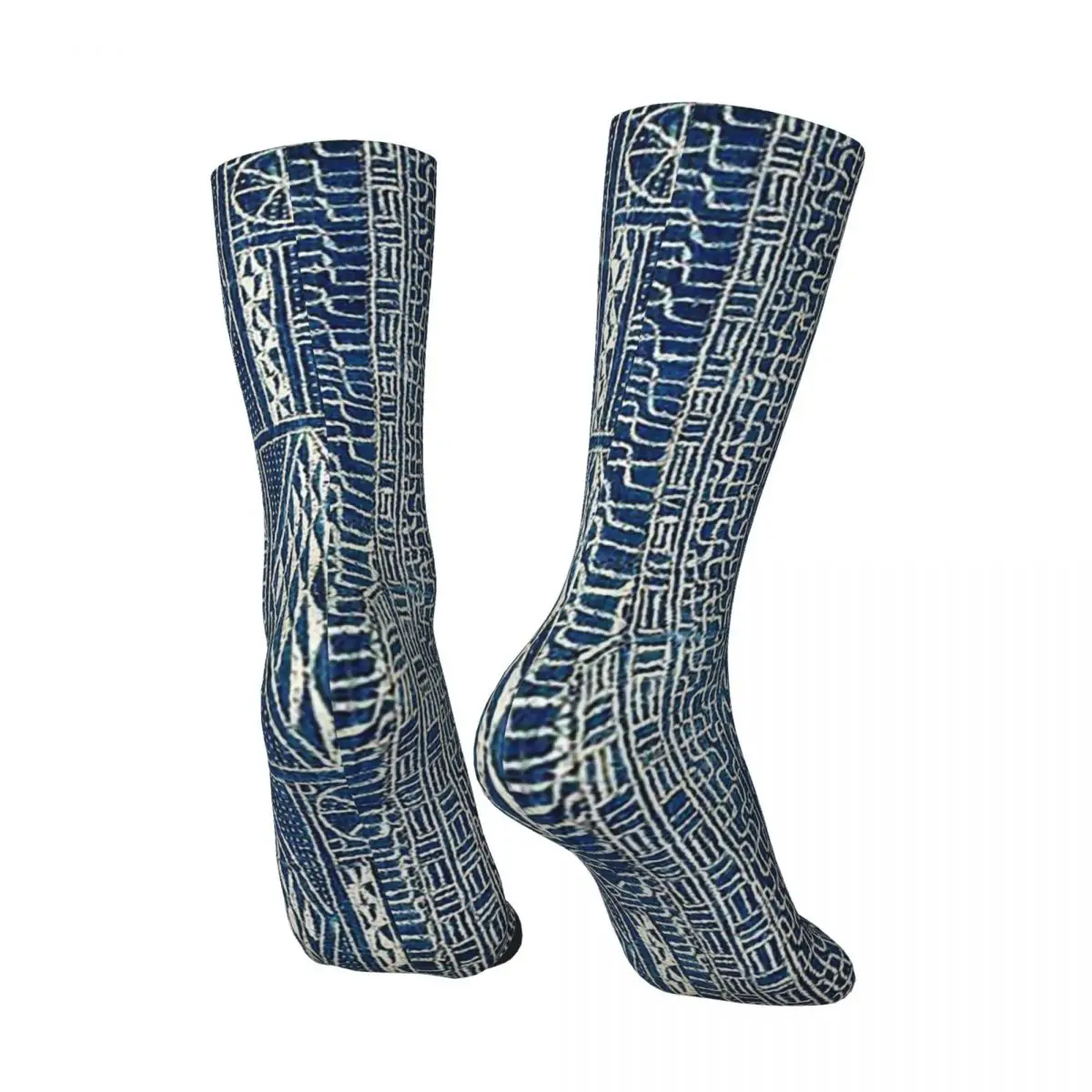 Funny Crazy Sock for Men Ndop Cameroon West African Textile Print Hip Hop Oriental Quality Pattern Printed Boys Crew Sock