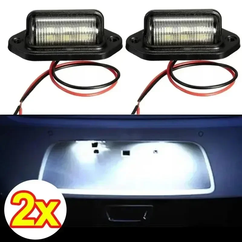 6 LED Car Truck luci targa camion RV Trailer Van fanale posteriore lampada di segnalazione impermeabile lampadine di illuminazione bianche 12-24V