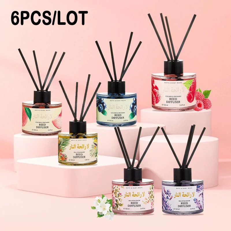 

6PCS / LOT Flash Sale Natural Reed Diffuser Long-Lasting Fragrance Perfect for Home Office Free Shipping
