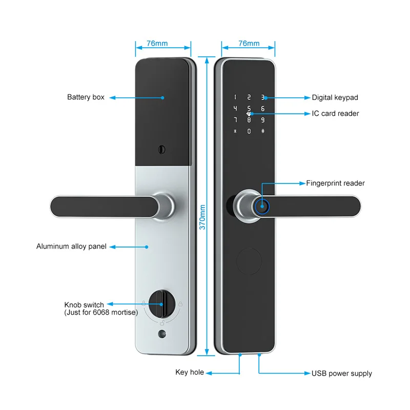 Neue ttlock wifi fernbedienung entsperren schlüssel lose sicherheit elektronischer finger abdruck digitale intelligente schlösser für wohnungen büro – Detail 2