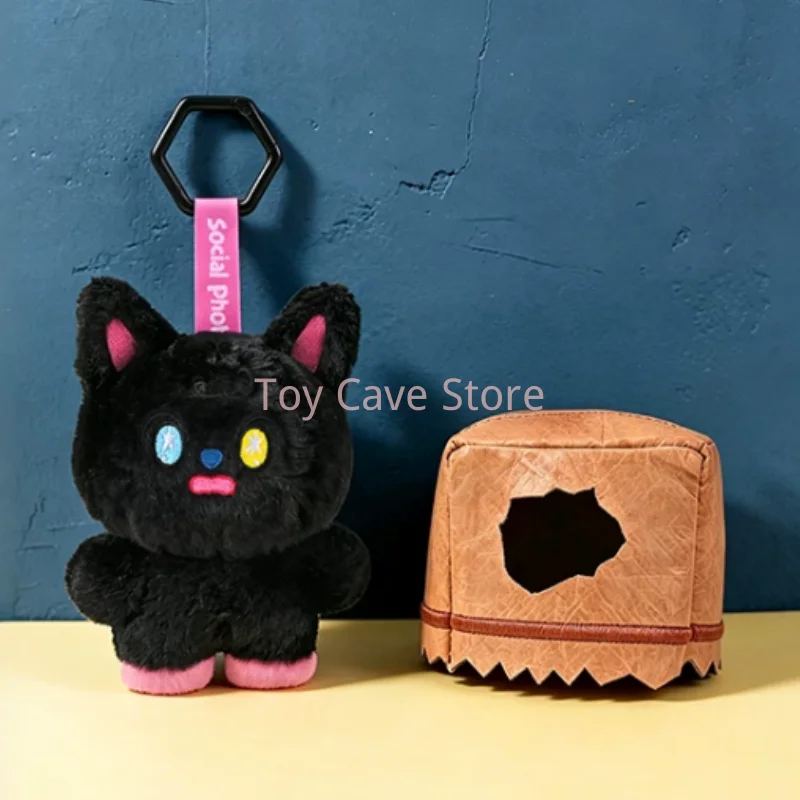 ポットデミエルぬいぐるみキーホルダー社交恐怖症黒猫かわいいソフトポータブルペンダントバックパックバッグ吊り下げ愛らしい装飾飾り