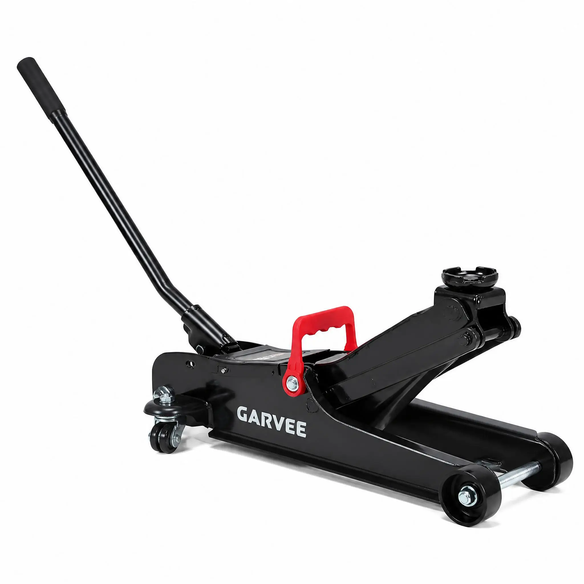 2.5 Ton Heavy-Duty Low-Profile Hydraulic Floor Jack for Cars & SUVs – 5500 lb Capacity, Quick-Lift Design, Black with Red Handle