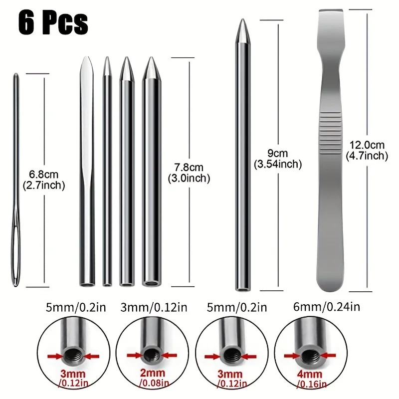 4-11Pcs Paracord Lacing Needle Set 201 Stainless Steel FID Needles Smoothing Tool for Bracelet Weaving DIY Knotting view 2